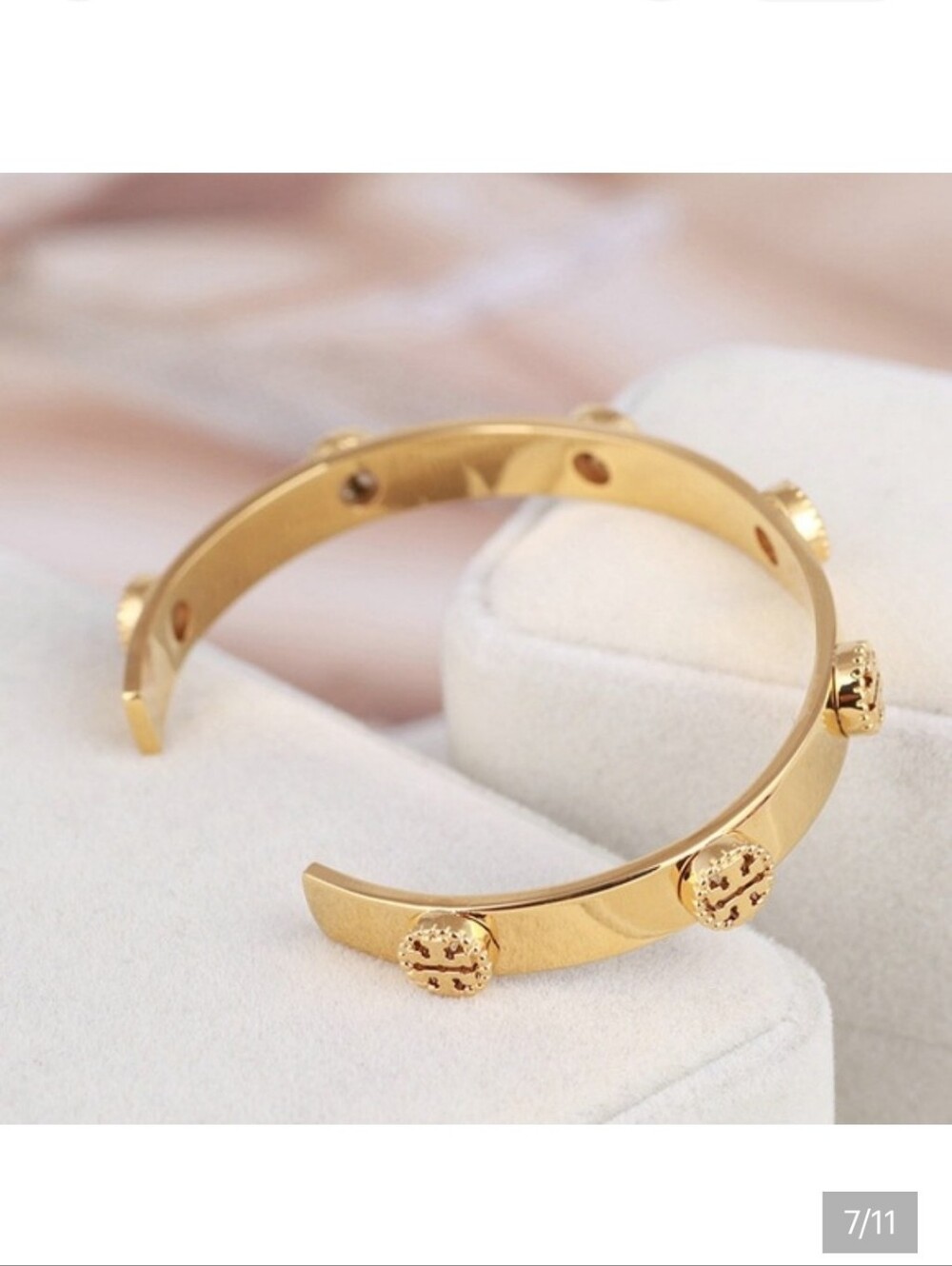 Tory Burch Gold Logo Cuff Bracelet - Picture 4 of 7